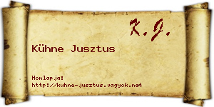Kühne Jusztus névjegykártya